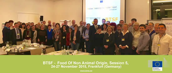 Formación BTSF-AINIA: Imagen de grupo. Training Foof or non food origin. Frankfurt (Germany