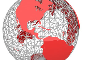 Bola del mundo representativa del comercio internacional